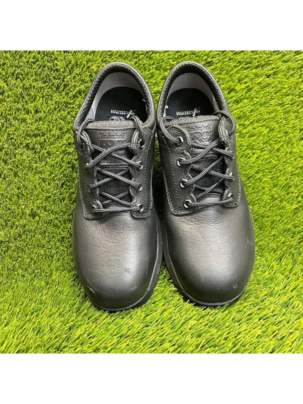 Timberland Pro Titan EV Mens Size 8.5 Triple Black Composite Toe Oxford Shoes